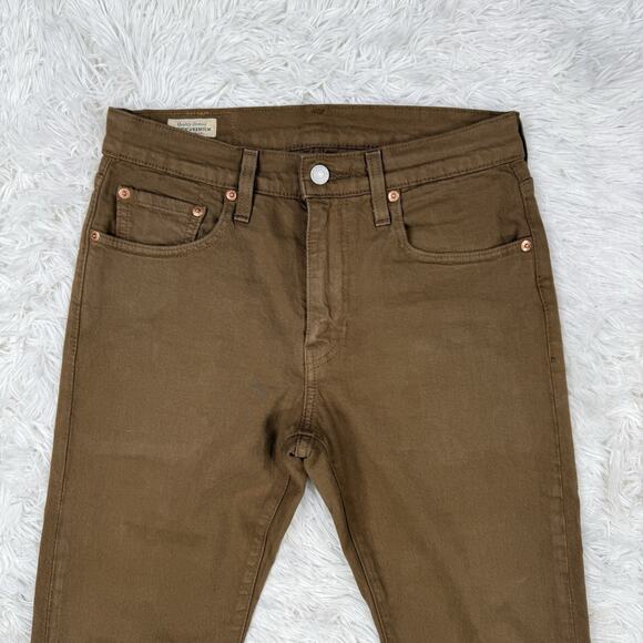 Levis Premium 512 Jeans Mens Slim Taper Big E Dark Wash Denim Casual Brown 28x22 - Picture 2 of 12